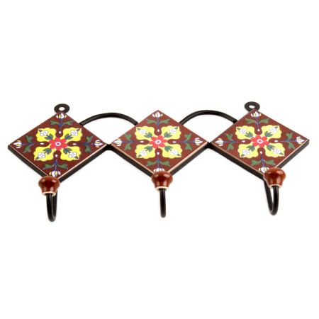 Brown Yellow Leaf Tiles Hook